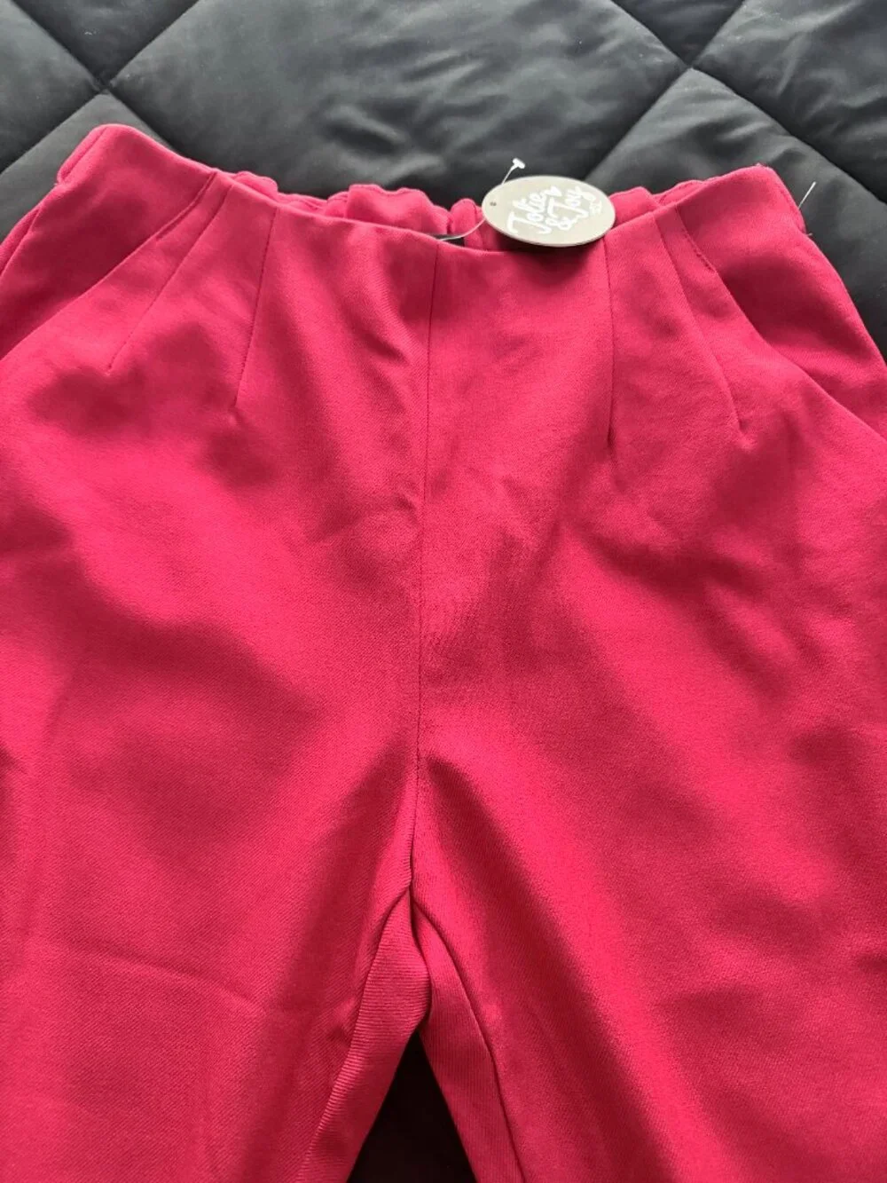 Jolie & Joy Strapless Corset Vest & Wide Leg Pants Suit Set Red - M